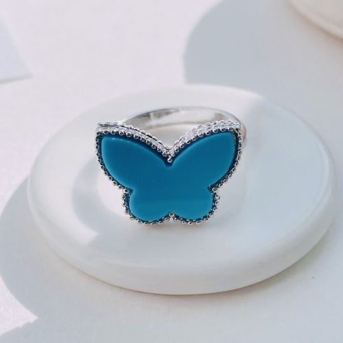 하늘색 터키석 나비 반지